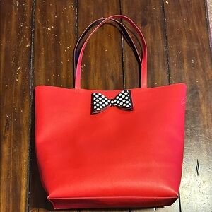Disney Red Tote Bag with Polka Dot Bow